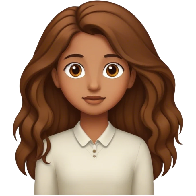 Brown girl tall hair emoji