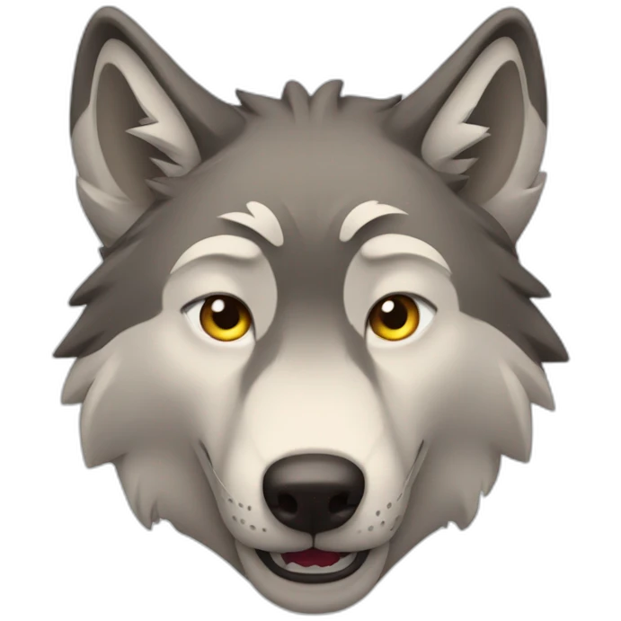 wolf winking emoji