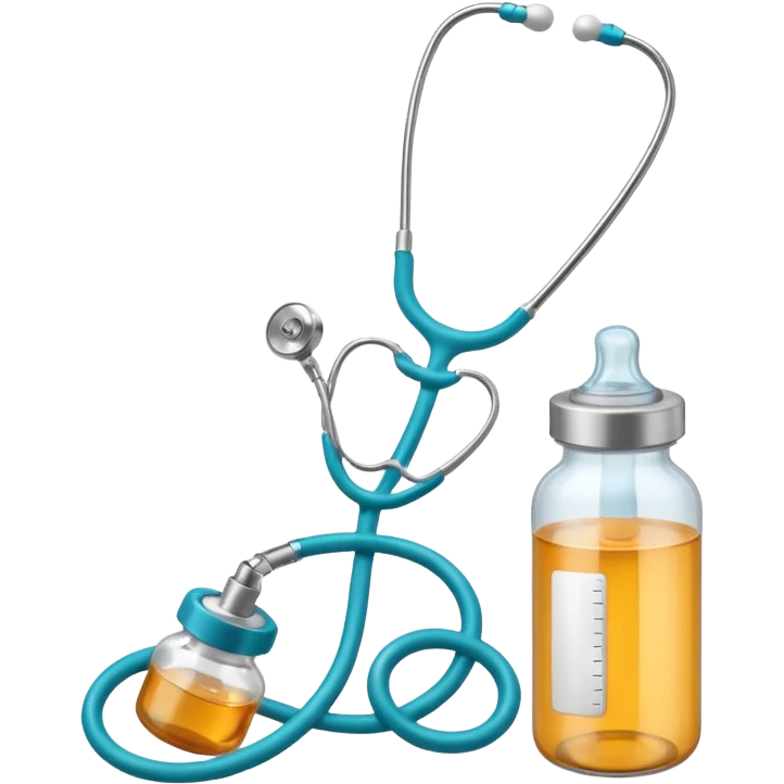 stethescope next to baby bottle emoji