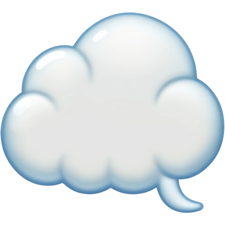 rounded thought bubble with small trailing bubbles, empty, no face, classic emoji style emoji