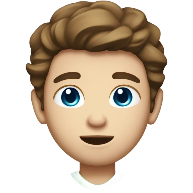 boy with brown hair and blue eyes. wearing a green shirt. holding an american football. from the chest up emoji