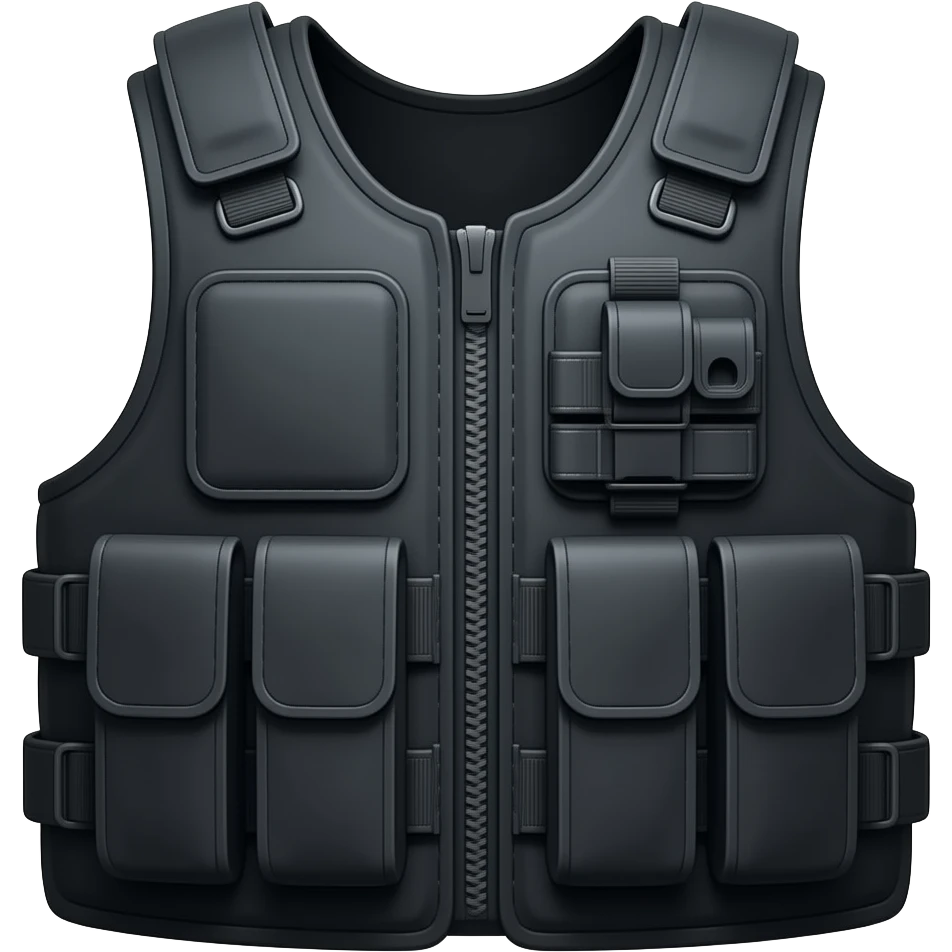 Chaleco antibalas con negro emoji