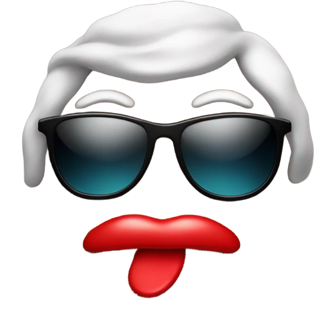 Poop wearing sunglasses with red lips emoji
