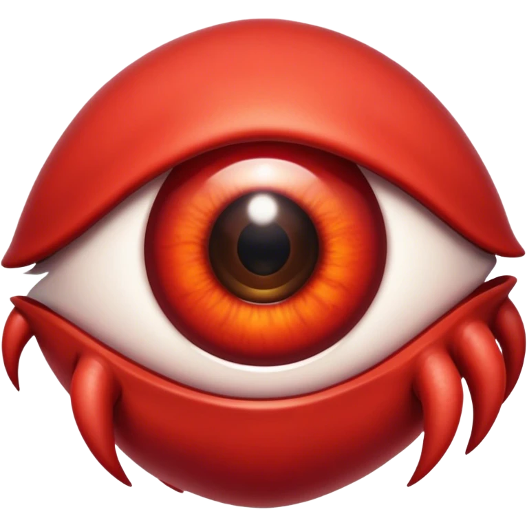 red Creature comes out of the eye of a another creature emoji