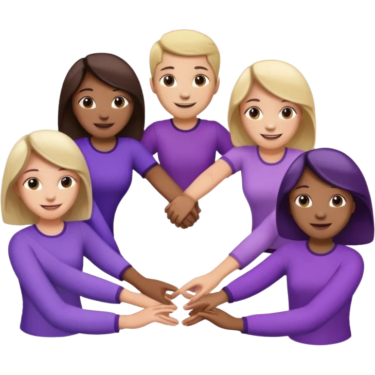 purple group holding handsin circle emoji