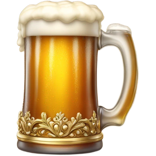 Happy beer with crown emoji