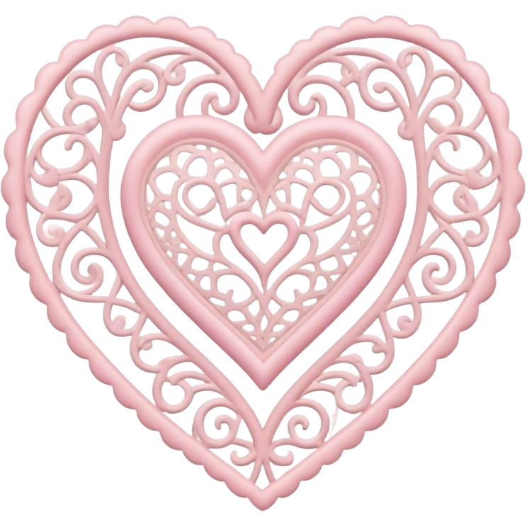 Pastel lace heart emoji
