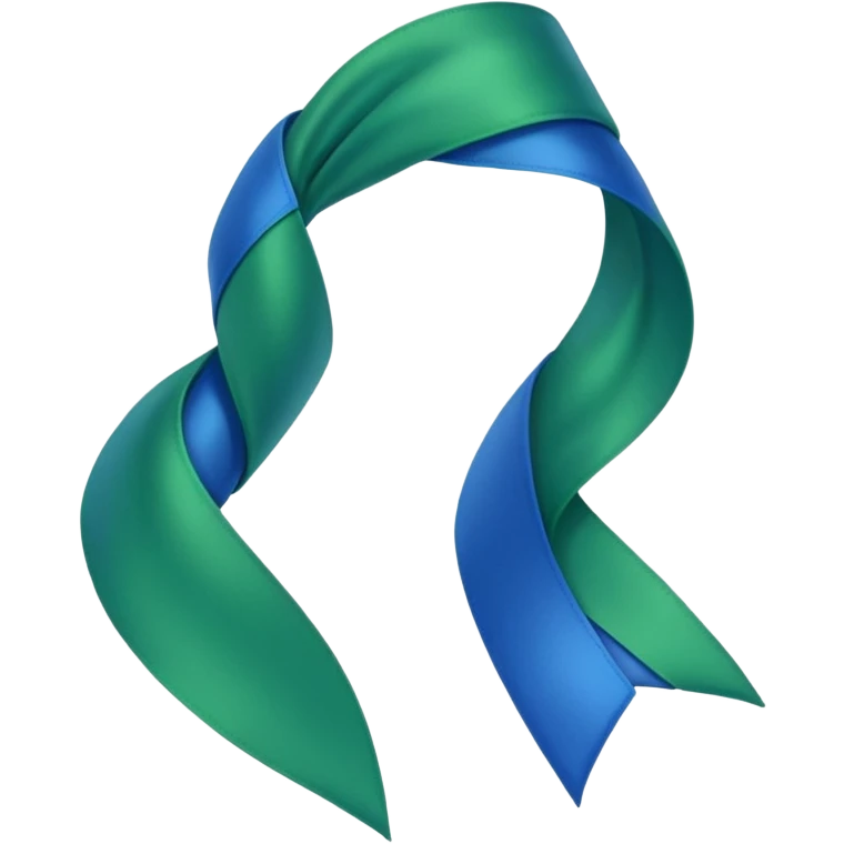 Green and blue ribbon  emoji