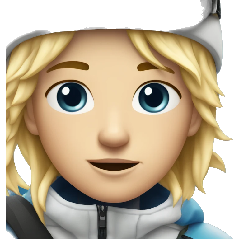 a 14 year old blond boy who hurts his knees while skiing emoji