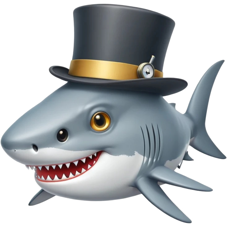 shark wearing a top hat and monocle emoji