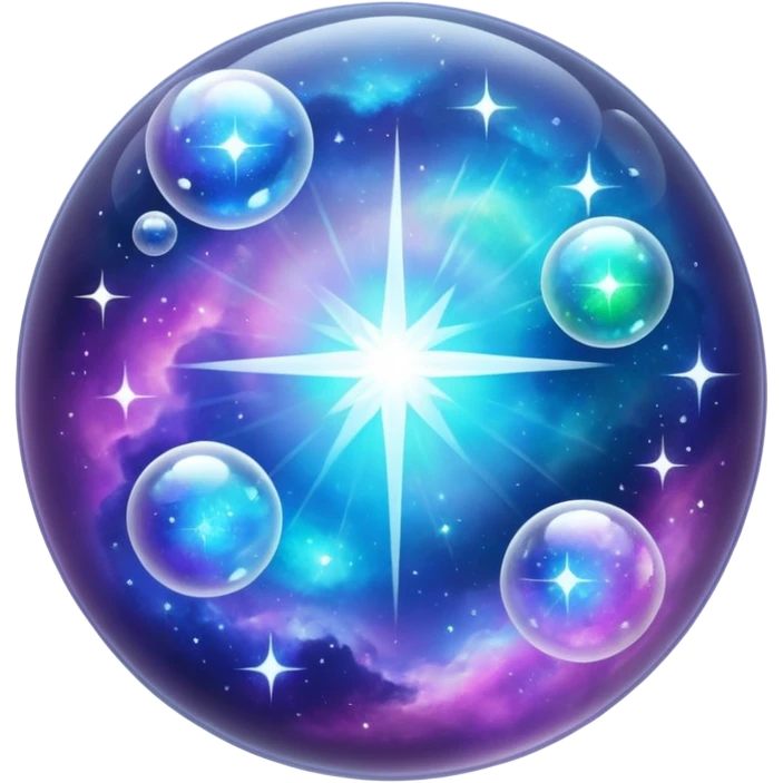 white sparkling shiny bubble nebula crystal emoji