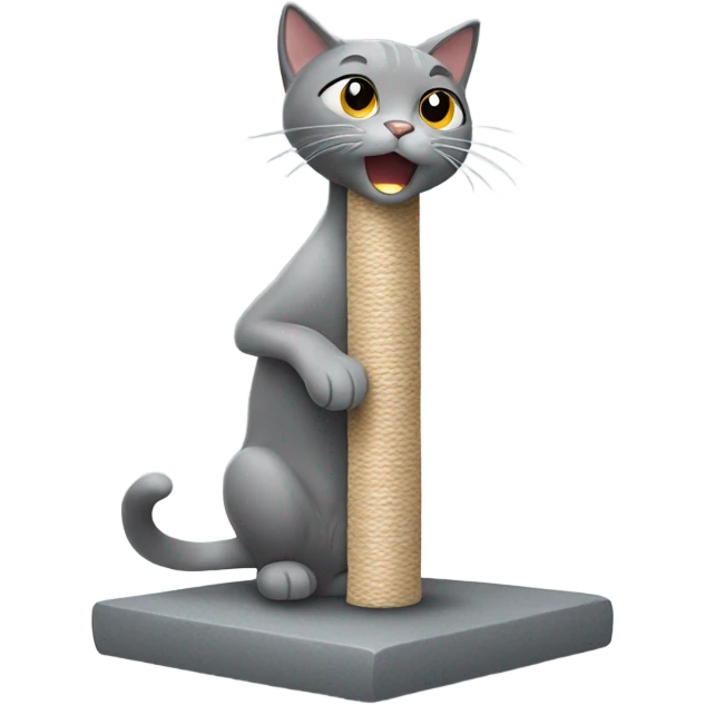 Grey cat scratching post  emoji