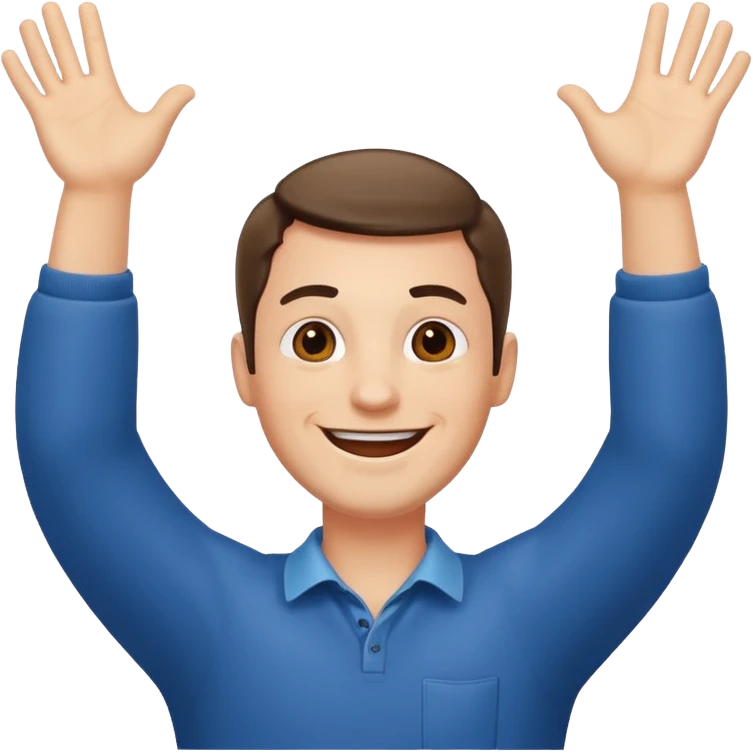 happy dad raising arms emoji