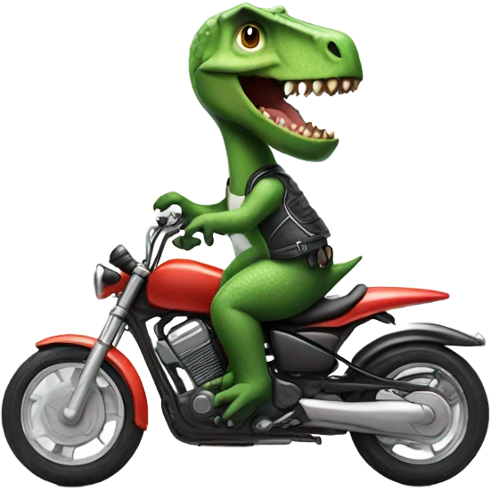 dinosaur on motorcycle  emoji