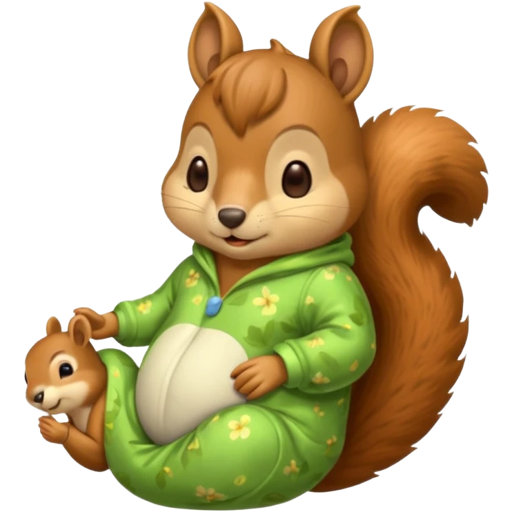 squirrel in acorn pajama suit snoring emoji