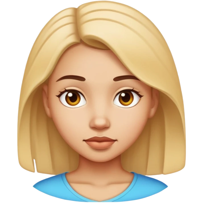 A girl with a prominent feature emoji
