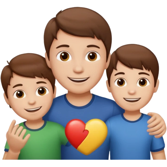 Boy with 2 kids emoji