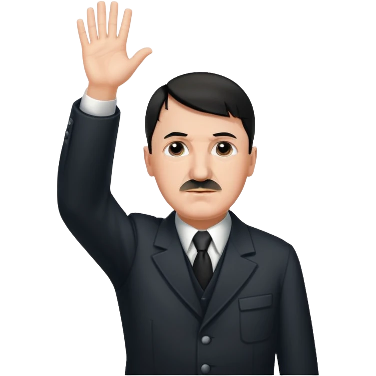 Hitler raising one hand straight up like a salute emoji