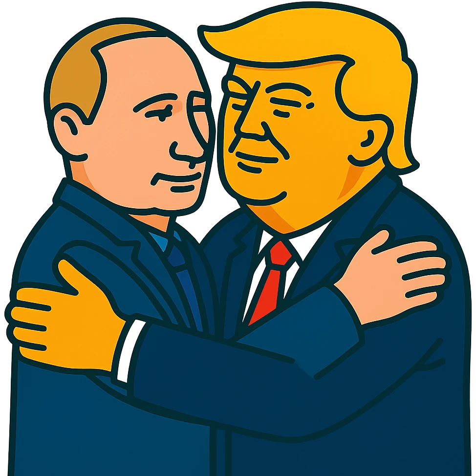 Putin and Trump hugging emoji