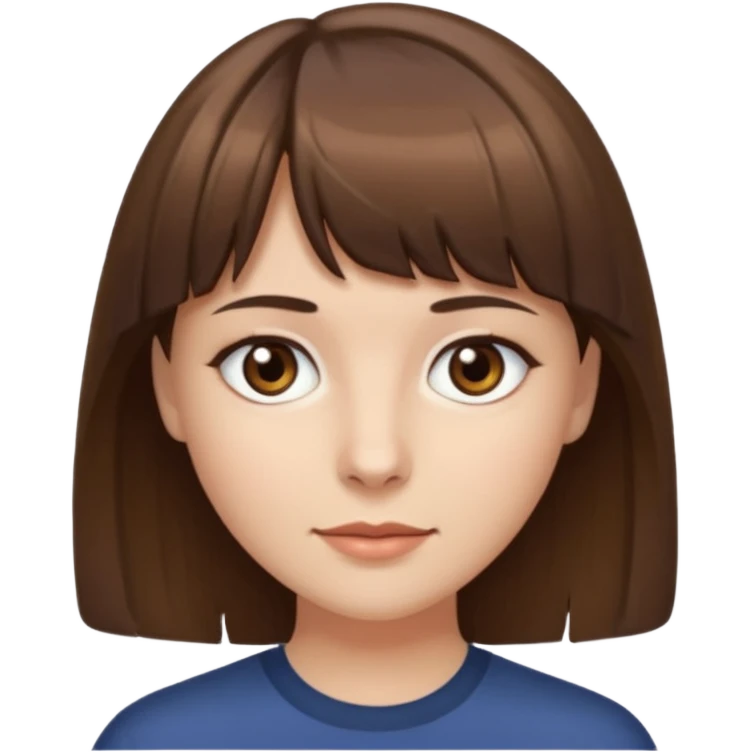 Açık tenli kısa orta saçlı kahküllü açık kahve göz kahverengi kaş emoji