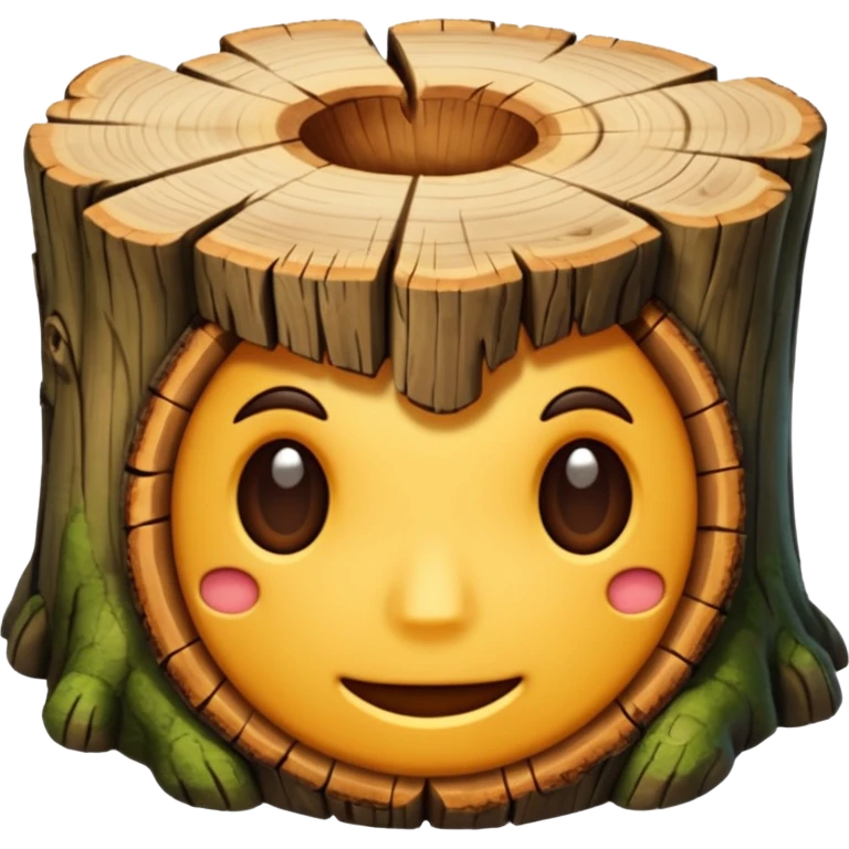 Madera cortada en tronco emoji