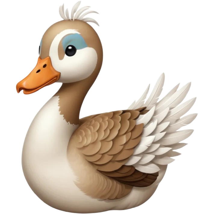 a goose with a hand sign of a peace sign emoji