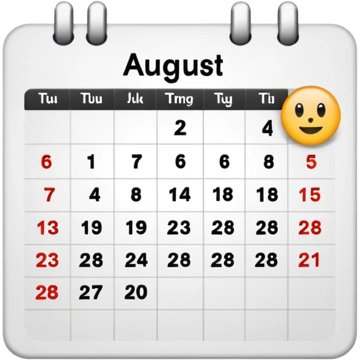 Emoji of calendar page for August 18 like📅 emoji
