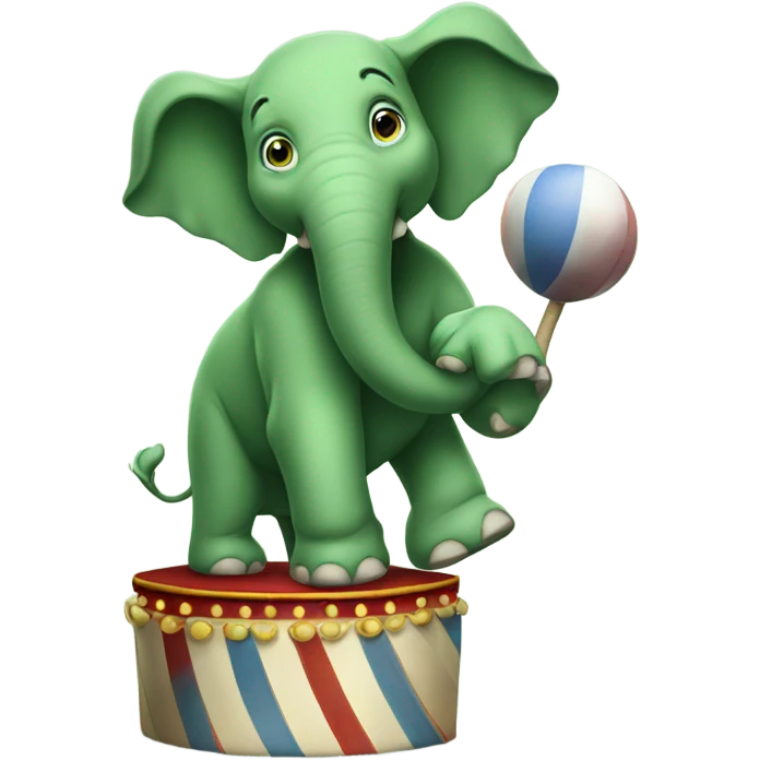 Green elephant in a circus juggling  emoji