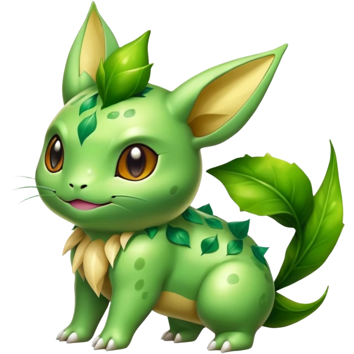 Shiny Exotic Bulbasaur-Leafeon-Bayleaf-Hybrid-Creature emoji