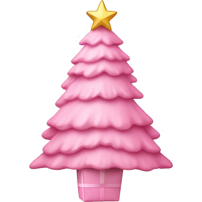 Pastel pink Christmas tree with pink gift emoji