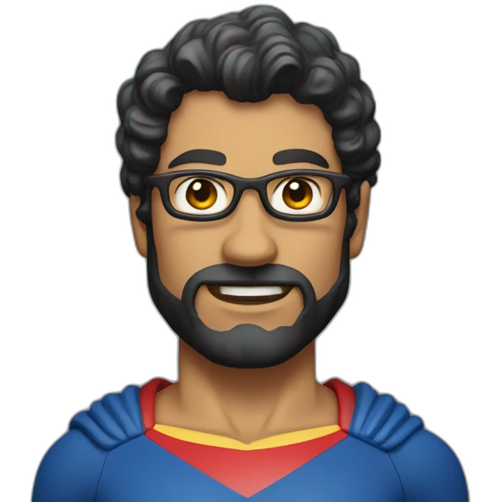 software developer with superman curl emoji