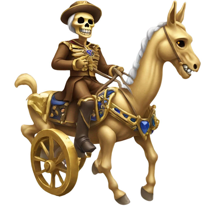 royal Golden skeleton riding donkey emoji