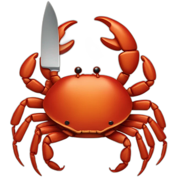 Crabe avec un couteau a la main emoji