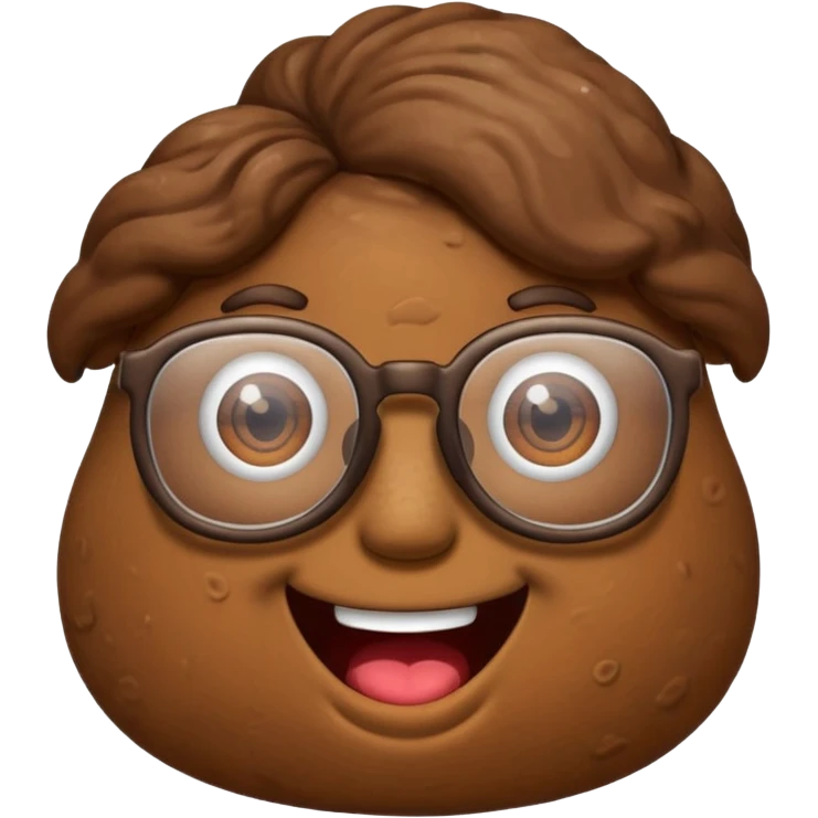 A poop with glasses emoji