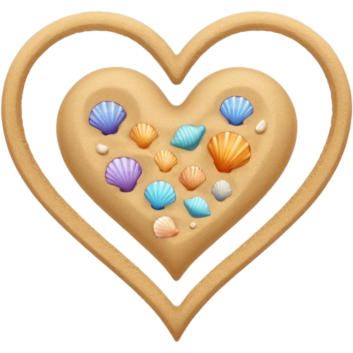 beach themed heart emoji