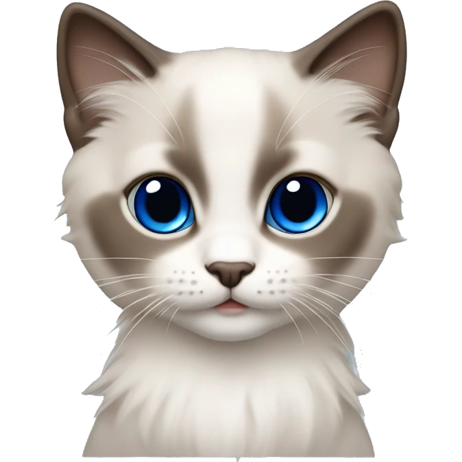 Ragdoll kitten with brown nose and face royal blue eyes emoji