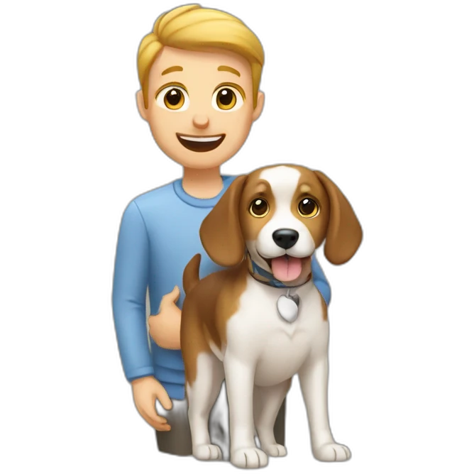 a dog and his owner together  emoji