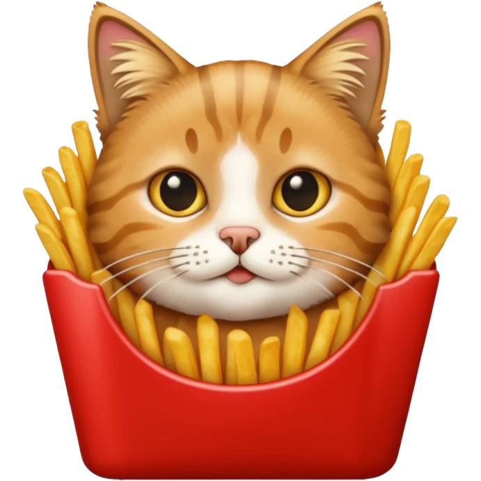 the animal Floppa eating french fries emoji