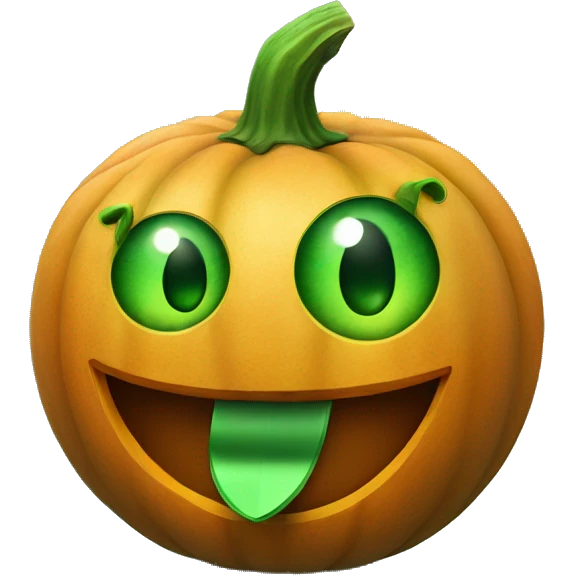 Halloween pumpkin with green dollar eyes and a money tongue emoji