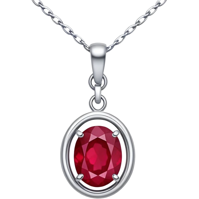 silver chain with a ruby pendant, undulating like moonlit water emoji