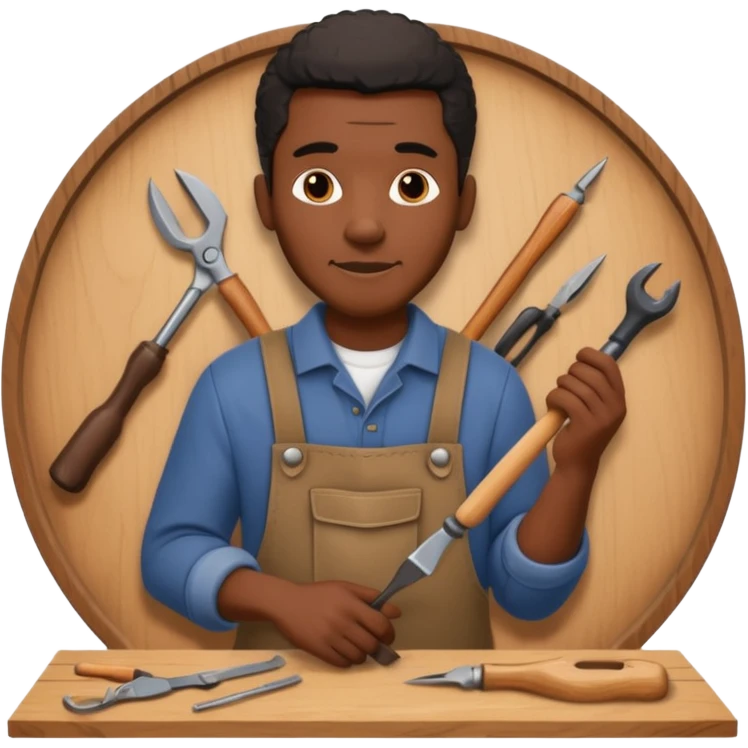 Wood Carving Craftsman black man emoji
