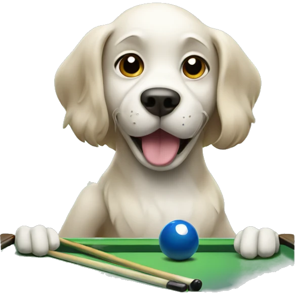 Dog playing pool emoji