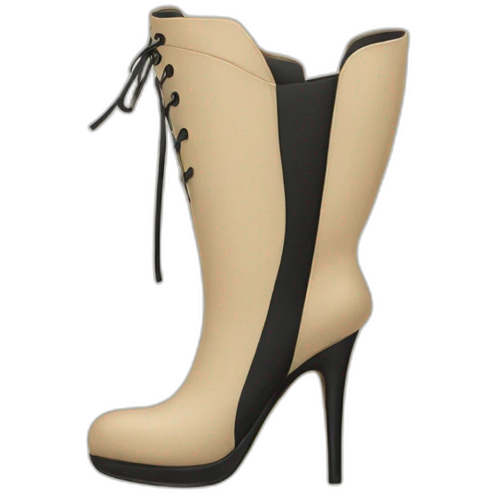 high-heels-long-boot-beige-with-black-doodles emoji