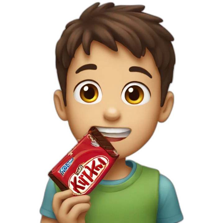 boy biting kitkat emoji