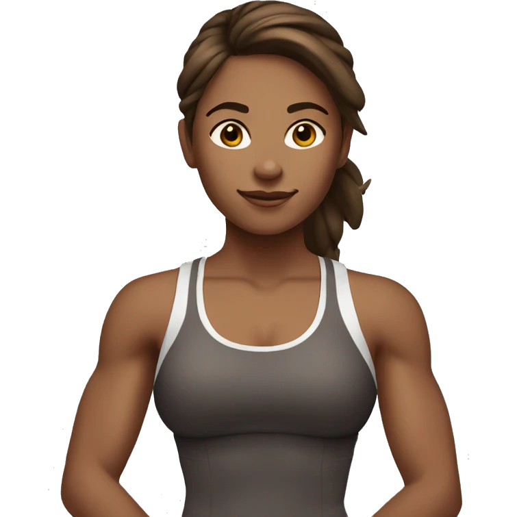 Fitness girl brown hair emoji