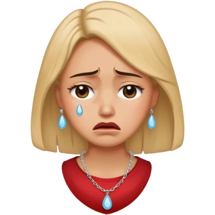 crying woman wearing necklace emoji