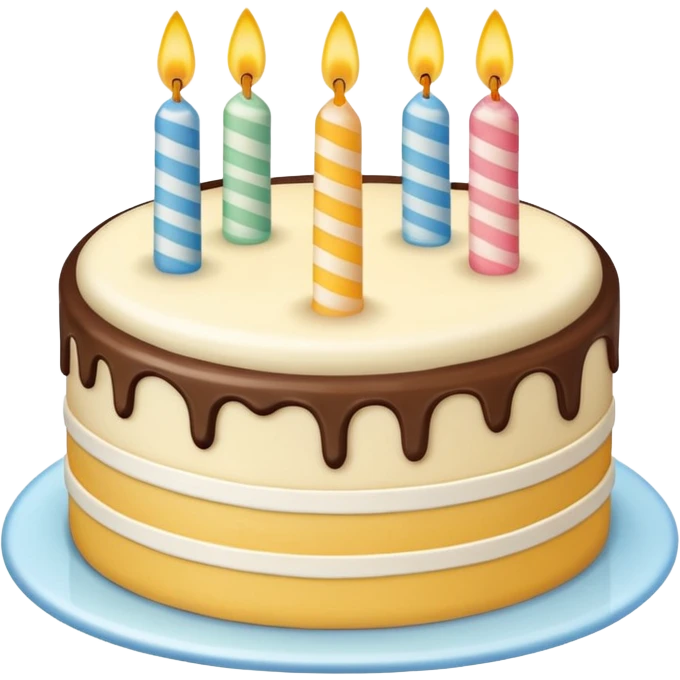 un gateau d'anniversaire dessiner au trait de couleur blanc emoji