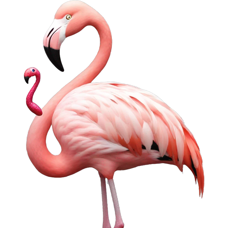 flamingo holding a berr emoji