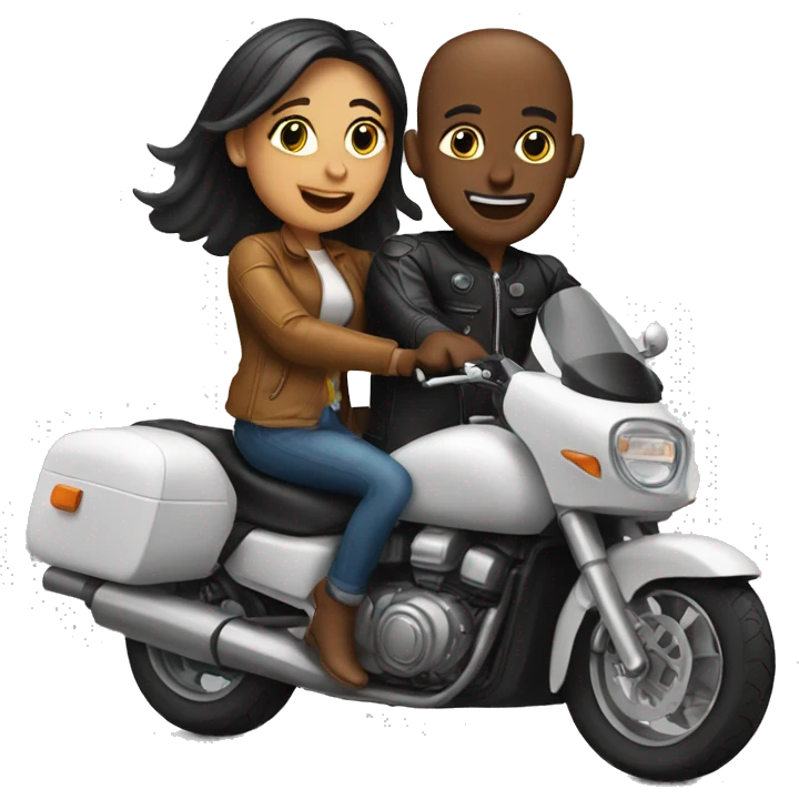 Couple on a motorbike  emoji