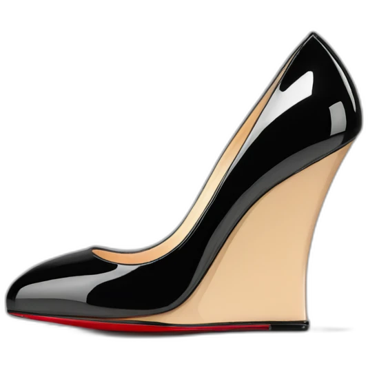 WEDGE heel LOUBOUTIN black PATENT emoji